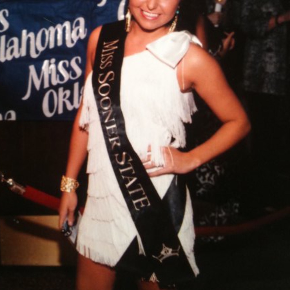 Aidan Mattox Cream Fringe One Shoulder Dress